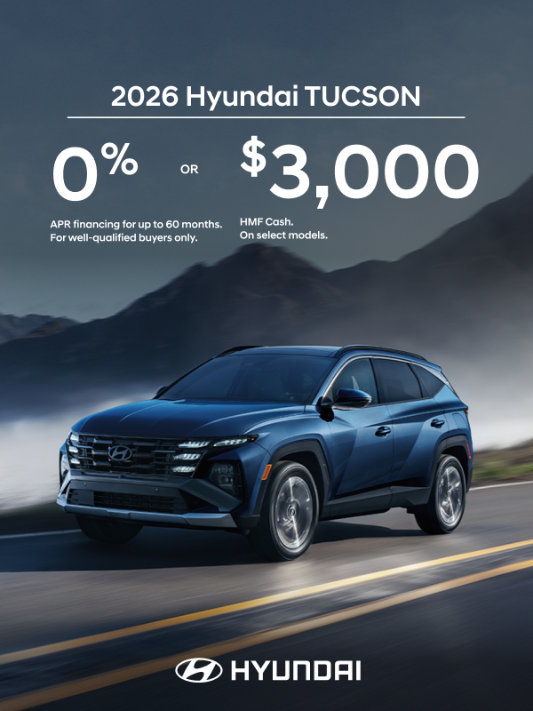 2026 Hyundai Tucson  APR or Bonus Cash Offer