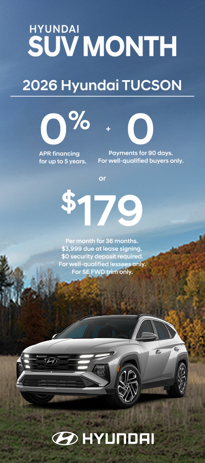0% APR for 60 mos. + 0 Payments for 90 Days or $179/36/$3,999 Lease