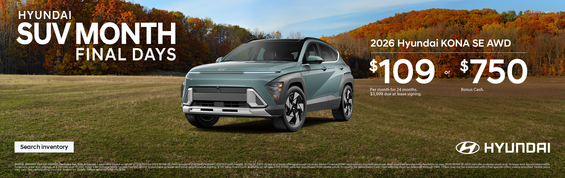 $109/24/$3,999 Lease or $750 Bonus Cash