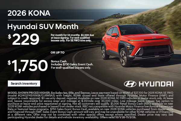 $229/36/$3,999 Lease or $1,750 Bonus Cash