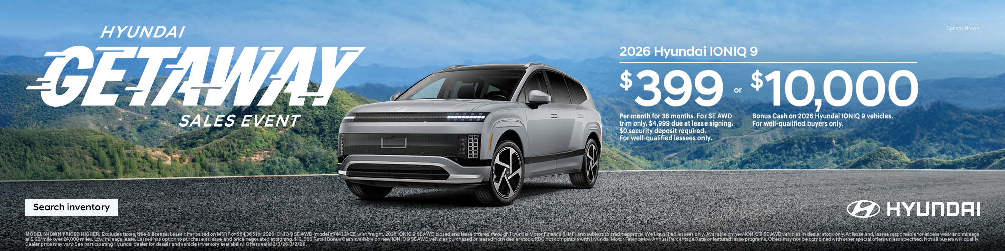 2026 Hyundai IONIQ 9 Central Lease or Bonus Cash Offer