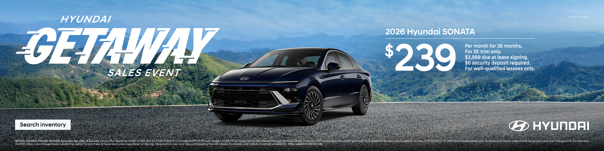 2026 Hyundai Sonata Central Lease Offer