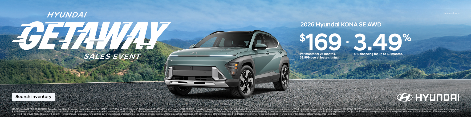 2026 Hyundai Kona Eastern APR or Lease Offer