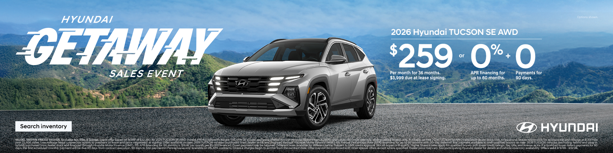 2026 Hyundai Tucson Eastern APR or Lease Offer