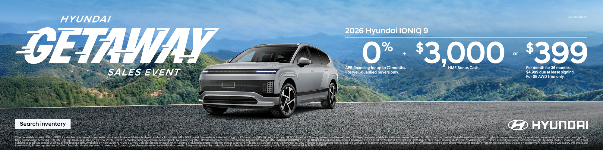 2026 Hyundai IONIQ 9 APR or Lease or Bonus Cash Offer