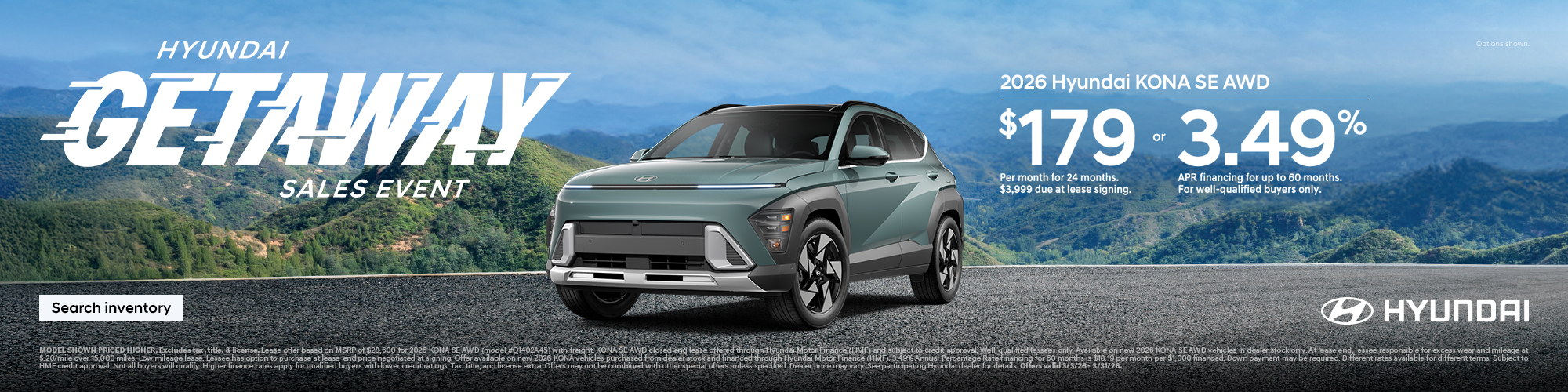2026 Hyundai Kona SE APR or Lease Offer