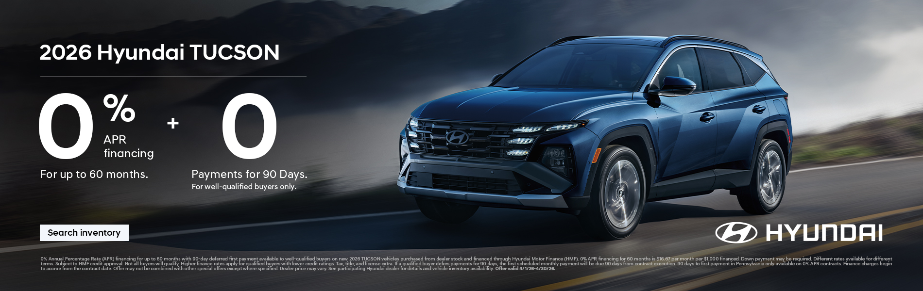 2026 Hyundai Tucson  APR Offer