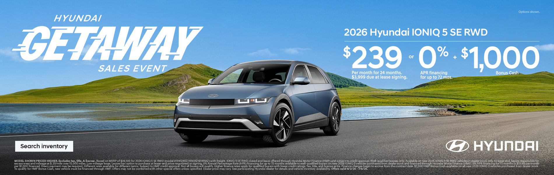 2026 Hyundai IONIQ 5  APR or Lease and Bonus Cash Offer