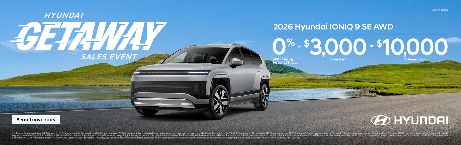 2026 Hyundai IONIQ 9  APR and Bonus Cash or Customer Cash Offer