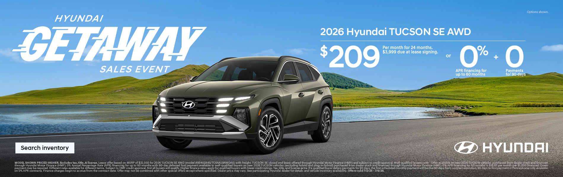 2026 Hyundai Tucson  APR or Lease Offer