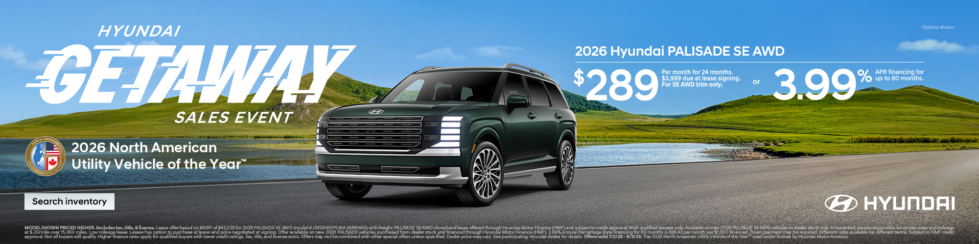 2026 Hyundai Palisade APR or Lease Offer