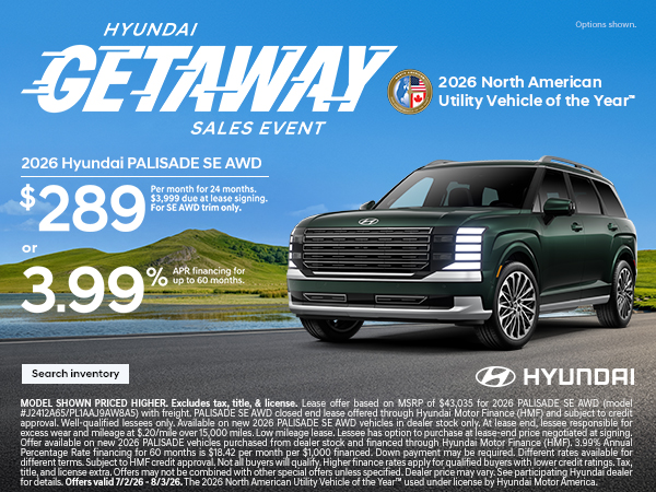 2026 Hyundai Palisade APR or Lease Offer