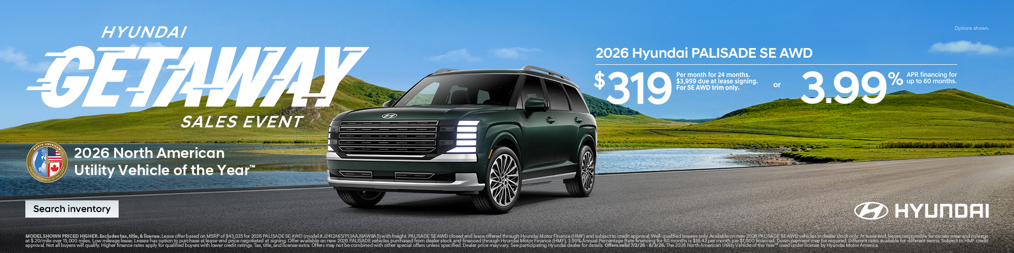2026 Hyundai Palisade APR or Lease Offer