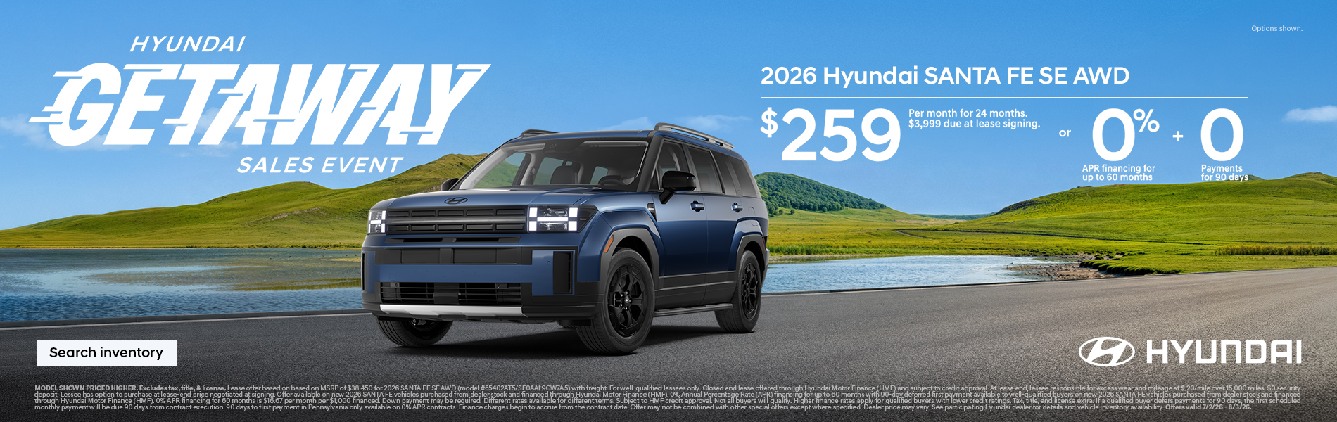 2026 Hyundai Santa Fe  APR or Lease Offer