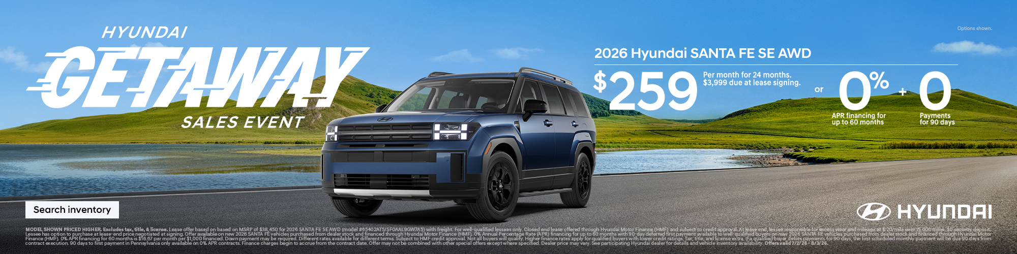 2026 Hyundai Santa Fe APR or Lease Offer