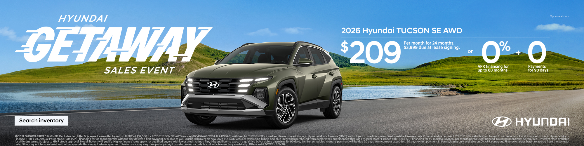 2026 Hyundai Tucson APR or Lease Offer