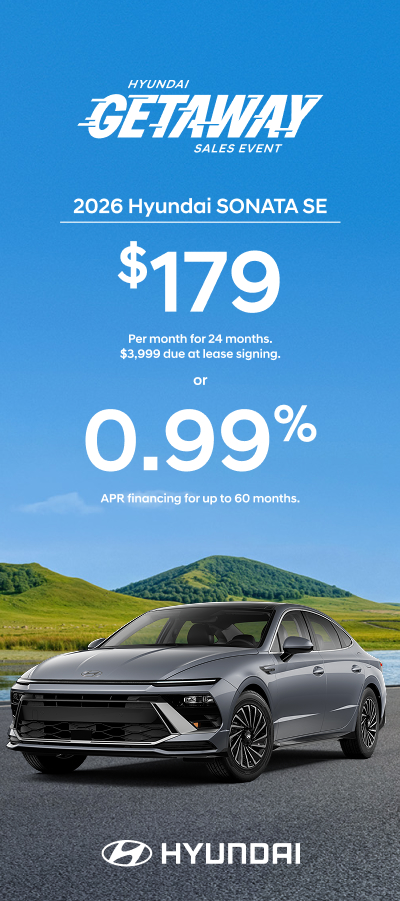 Sonata $179/24/$3,999 Lease or 0.99% APR for 60 mos.