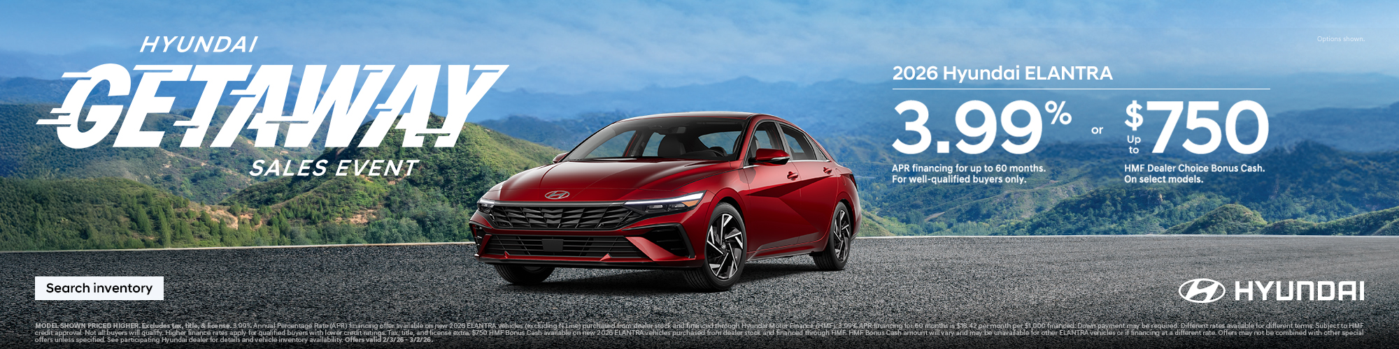 2026 Hyundai Elantra Mid-Atlantic APR or Bonus Cash Offer