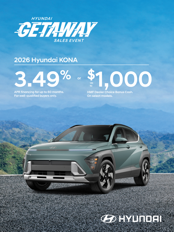 2026 Hyundai Kona  APR or Bonus Cash Offer