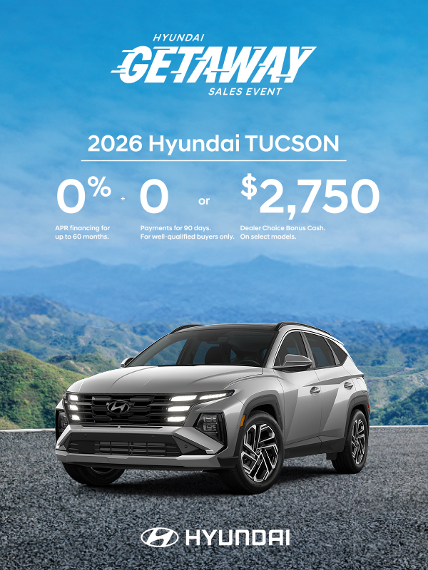 2026 Hyundai Tucson  APR or Bonus Cash Offer