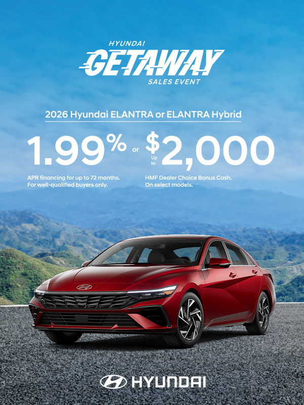 2026 Hyundai Elantra  APR or Bonus Cash Offer