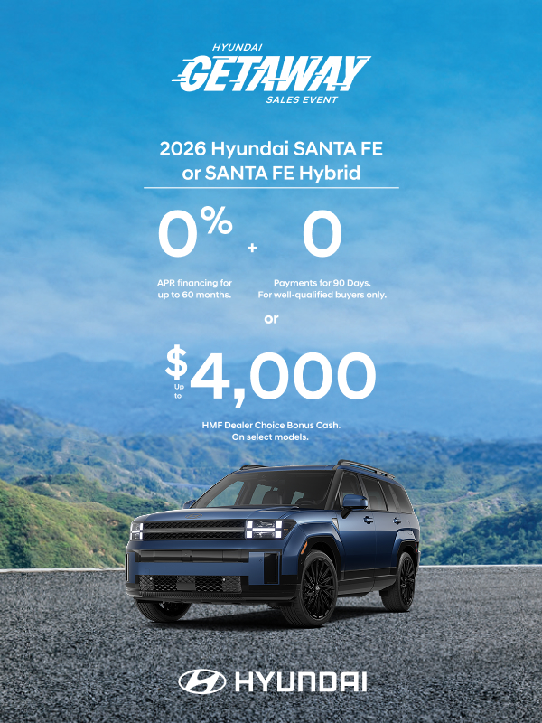 2026 Hyundai Santa Fe  APR or Bonus Cash Offer
