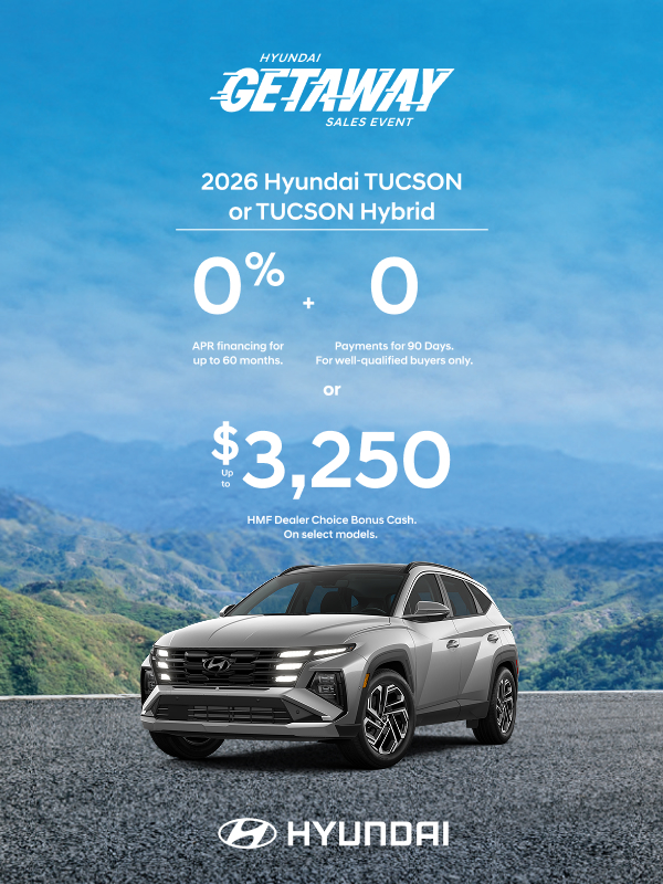 2026 Hyundai Tucson  APR or Bonus Cash Offer