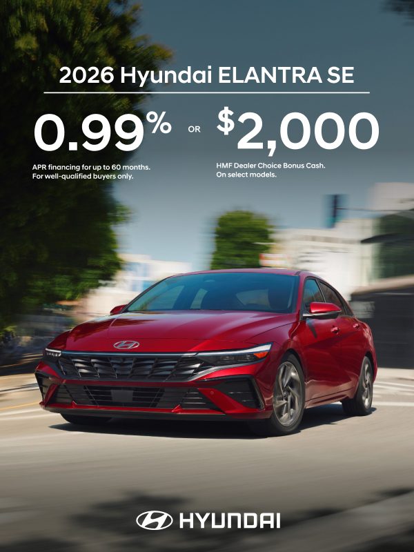2026 Hyundai Elantra  APR or Bonus Cash Offer
