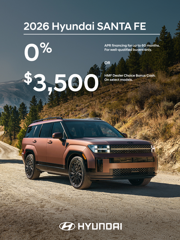 2026 Hyundai Santa Fe  APR or Bonus Cash Offer