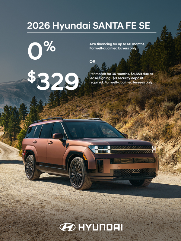 2026 Hyundai Santa Fe SE APR or Lease Offer