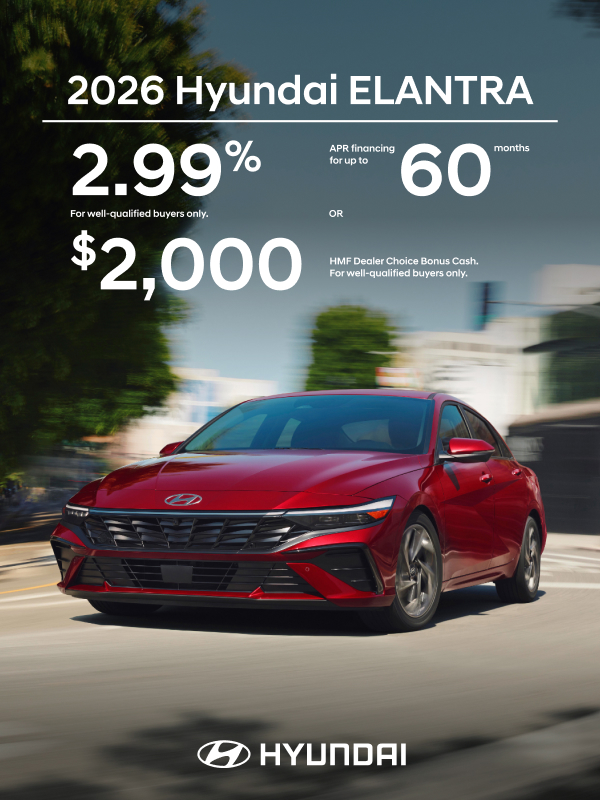 2026 Hyundai Elantra  APR or Bonus Cash Offer