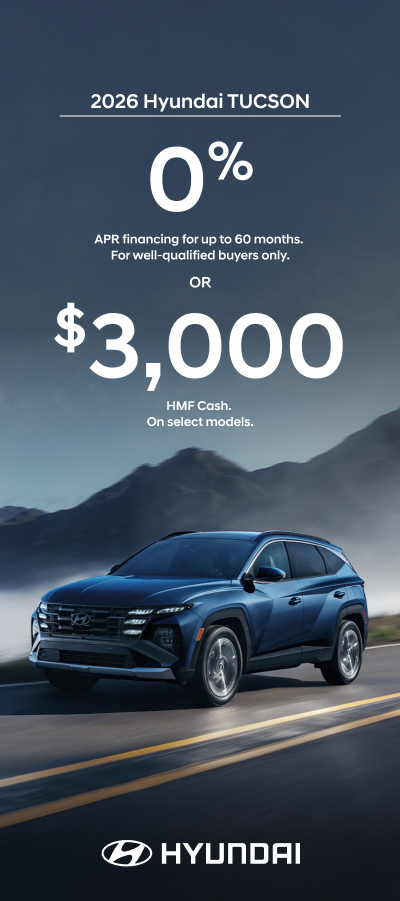2026 Hyundai Tucson  APR or Bonus Cash Offer