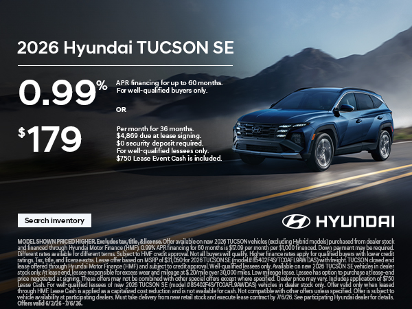 2026 Hyundai Tucson APR or Lease Offer