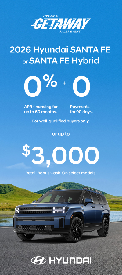2026 Hyundai Santa Fe  APR or Bonus Cash Offer