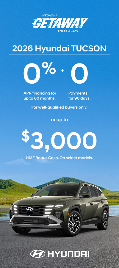 2026 Hyundai Tucson  APR or Bonus Cash Offer