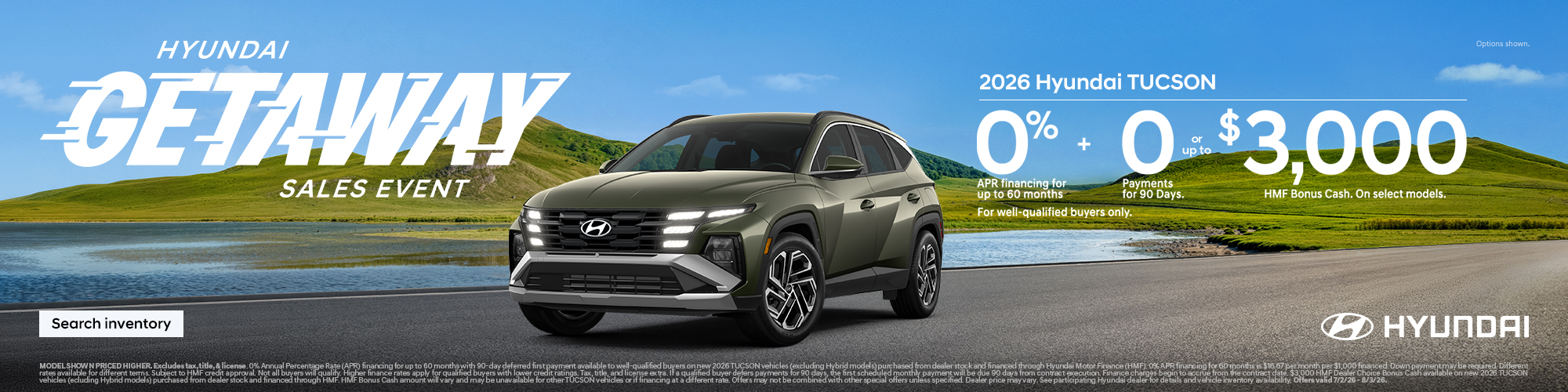 2026 Hyundai Tucson APR or Bonus Cash Offer