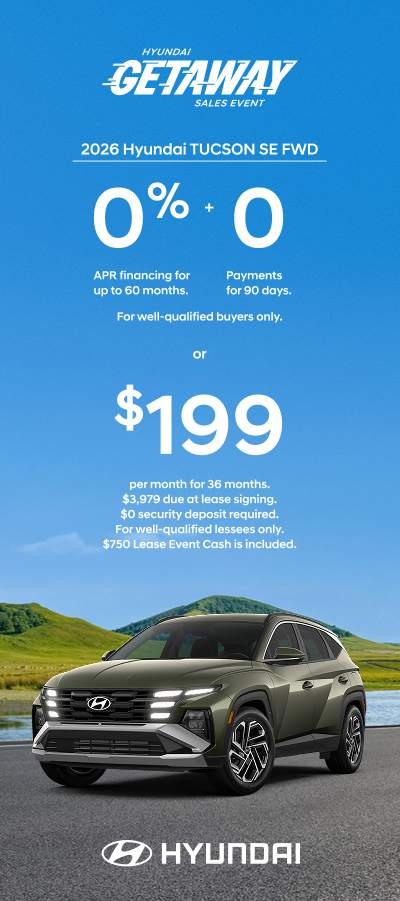 0% APR for 60 mos. + 0 Payments for 90 Days or $199/36/$4,229 Lease