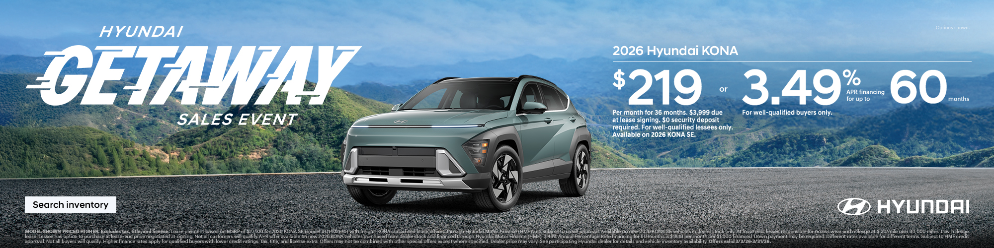 Mountain Hyundai 2026 Getaway Sales Event Offer