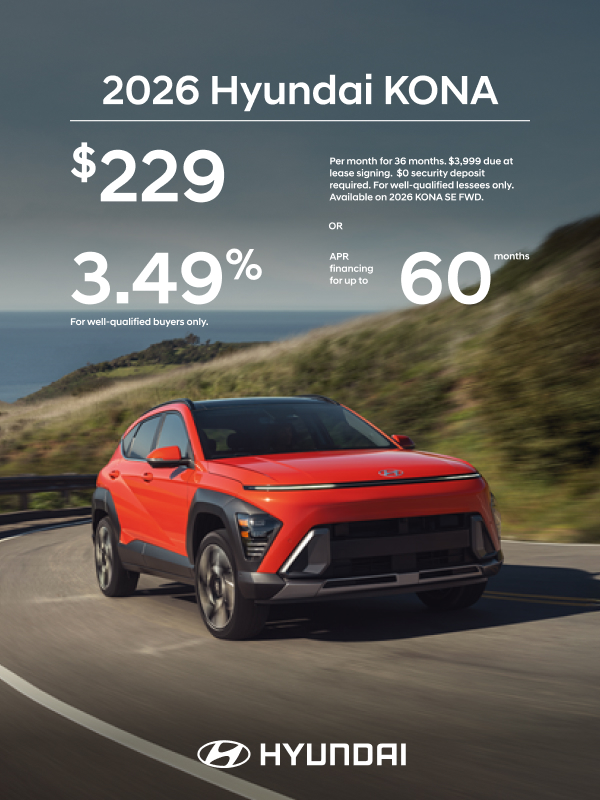 2026 Hyundai Kona  APR or Lease Offer