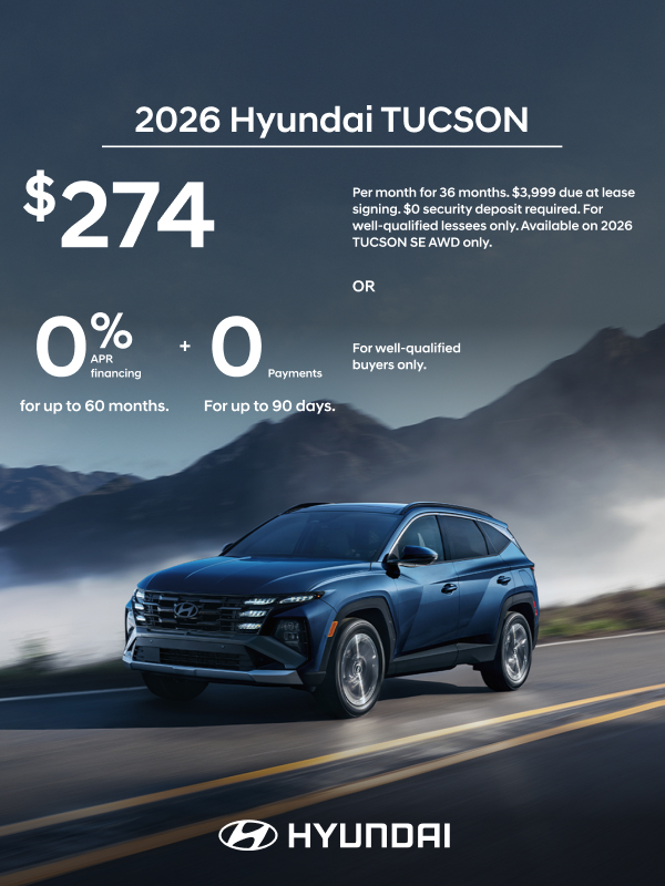 2026 Hyundai Tucson  APR or Lease Offer