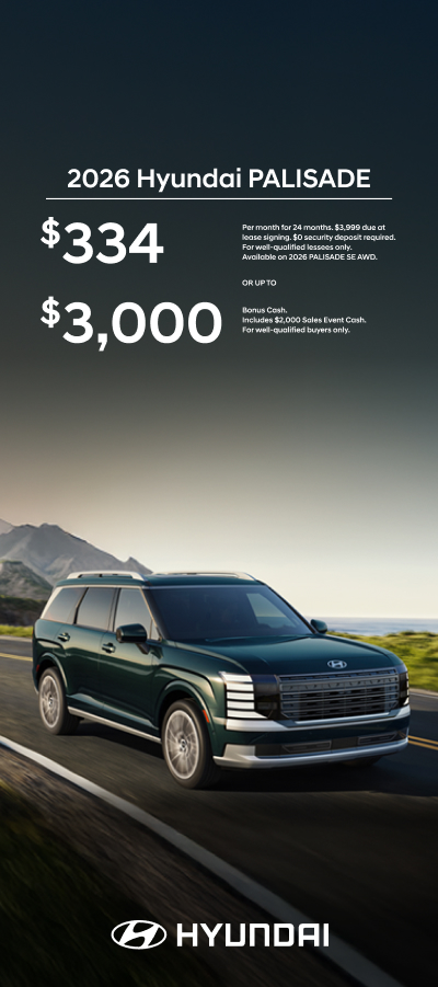 2026 Hyundai Palisade Lease or Bonus Cash Offer  | 2026-06-05 - 2026-07-07 | 5410634d