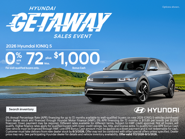 2026 Hyundai IONIQ 5 APR and Bonus Cash Offer