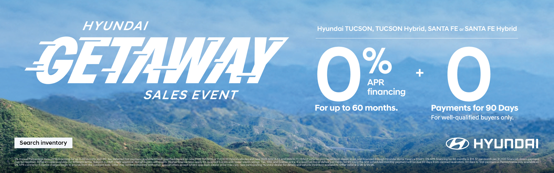 South Hyundai 2026 Getaway Sales Event Offer