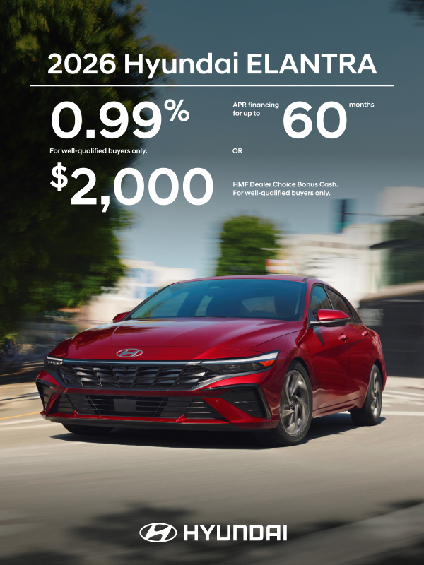 2026 Hyundai Elantra  APR or Bonus Cash Offer