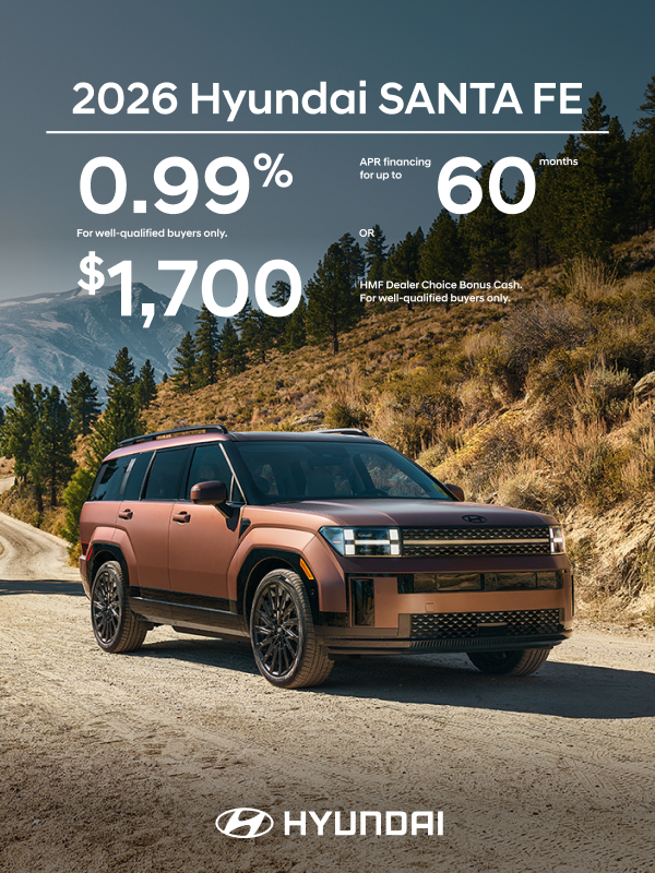 2026 Hyundai Santa Fe  APR or Bonus Cash Offer
