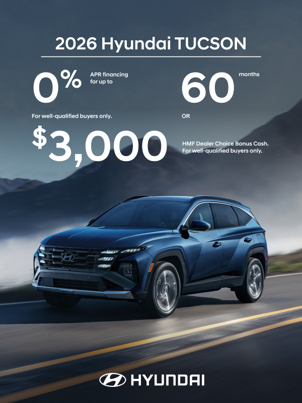 2026 Hyundai Tucson  APR or Bonus Cash Offer