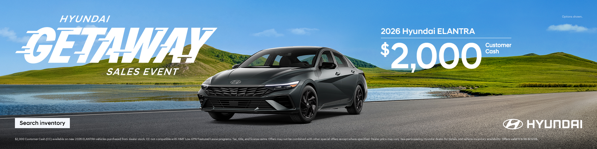 2026 Hyundai Elantra Customer Cash Offer