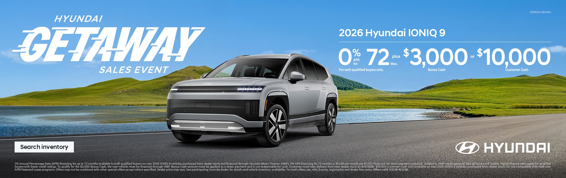 2026 Hyundai IONIQ 9  APR and Bonus Cash or Customer Cash Offer