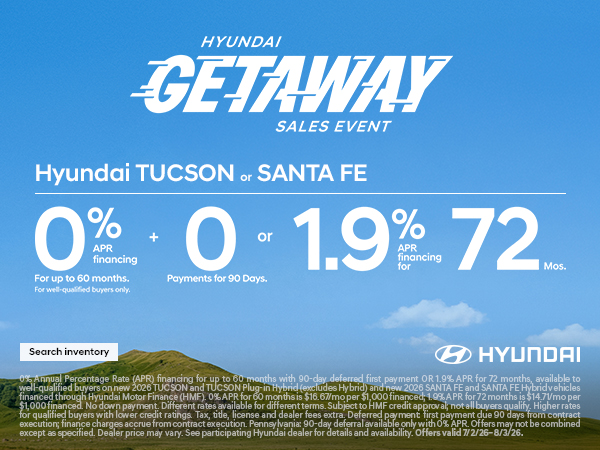 2026 Hyundai Tucson, Santa Fe APR Offer