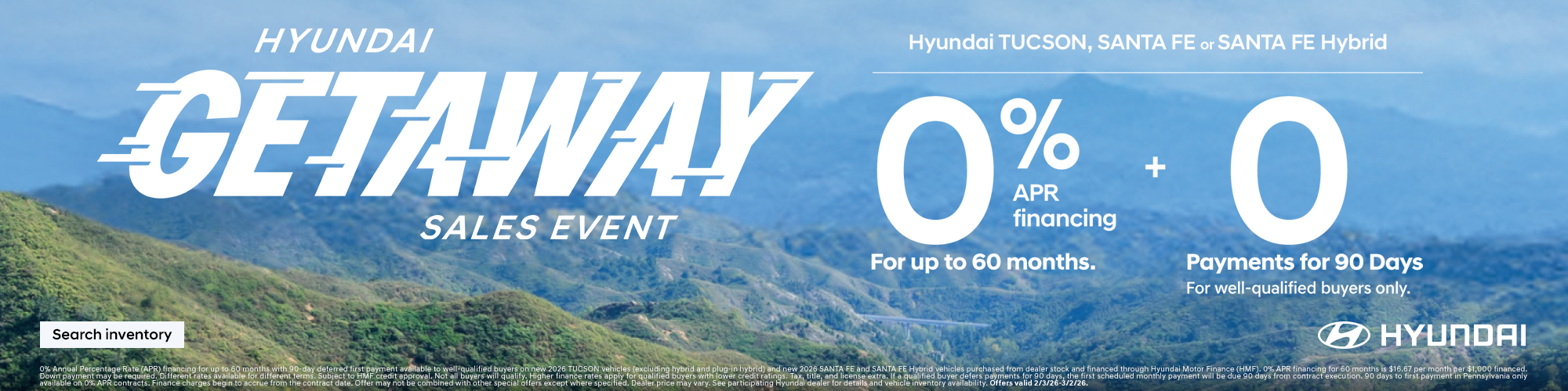 2026 Hyundai Tucson, Santa Fe, Santa Fe Hybrid South-Central APR Offer